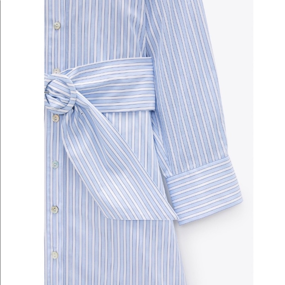 Zara Blue Striped Mini Dress - Picture 3 of 5